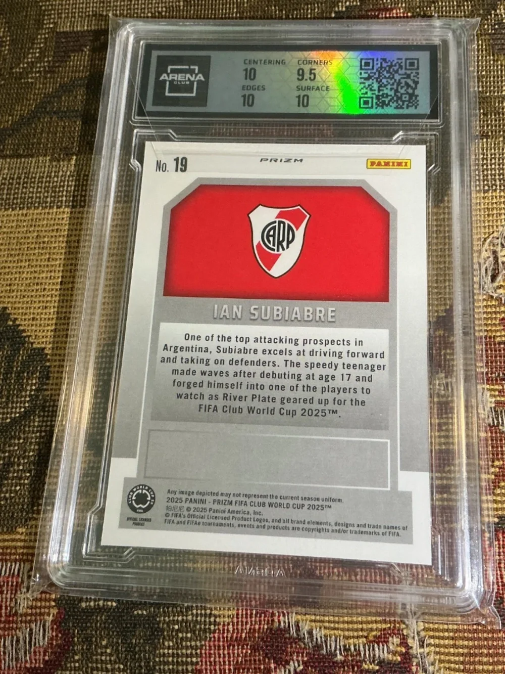 2025 Panini Prizm FIFA Club World Cup Silver Ian Subiabre New Era #19 Arena 10